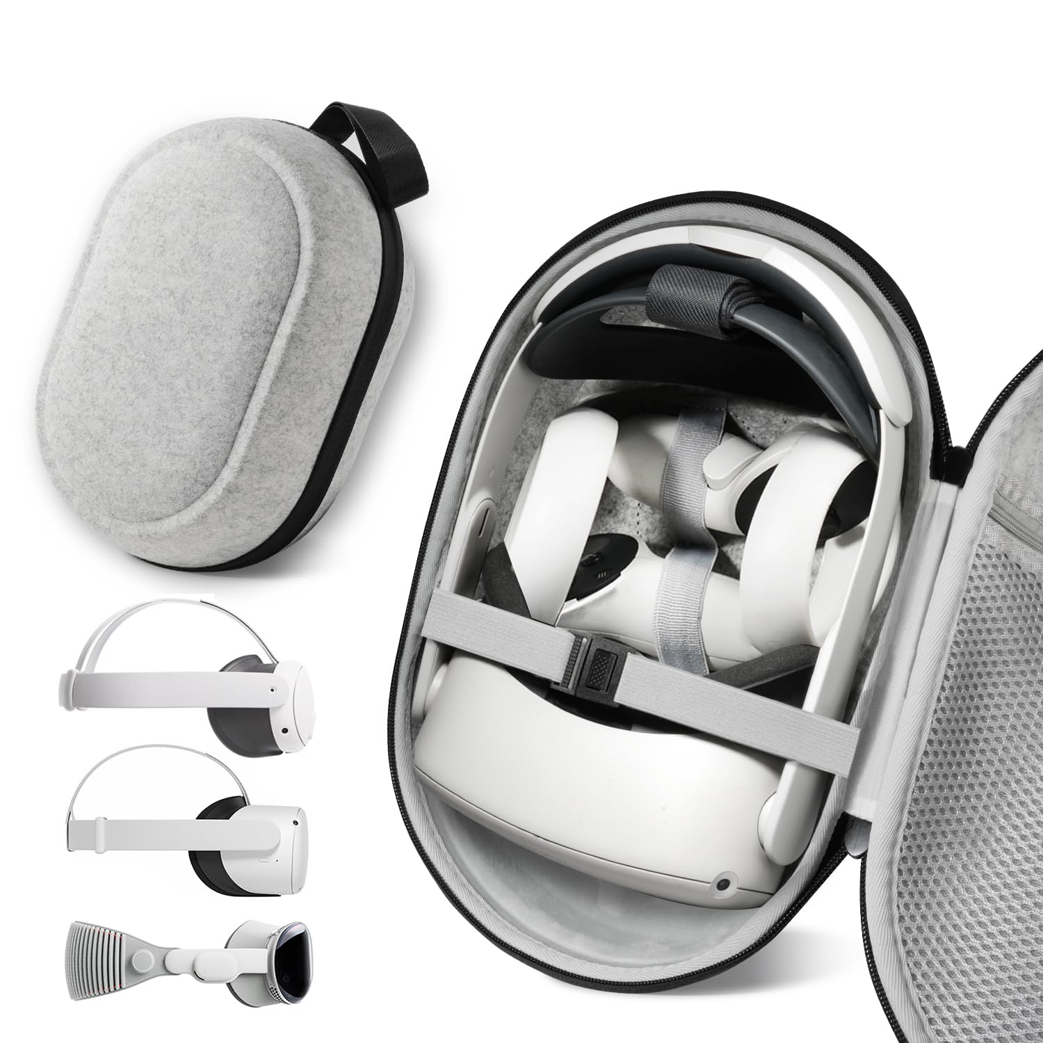 Large Space Carrying Case Compatible with Meta Quest 3S/Quest 3/Quest 2/Vision Pro VR Gaming Headset Original/Elite Head Strap and Controller Accessories, Hard Bag for Travel and Home StorageClimatePartner certified