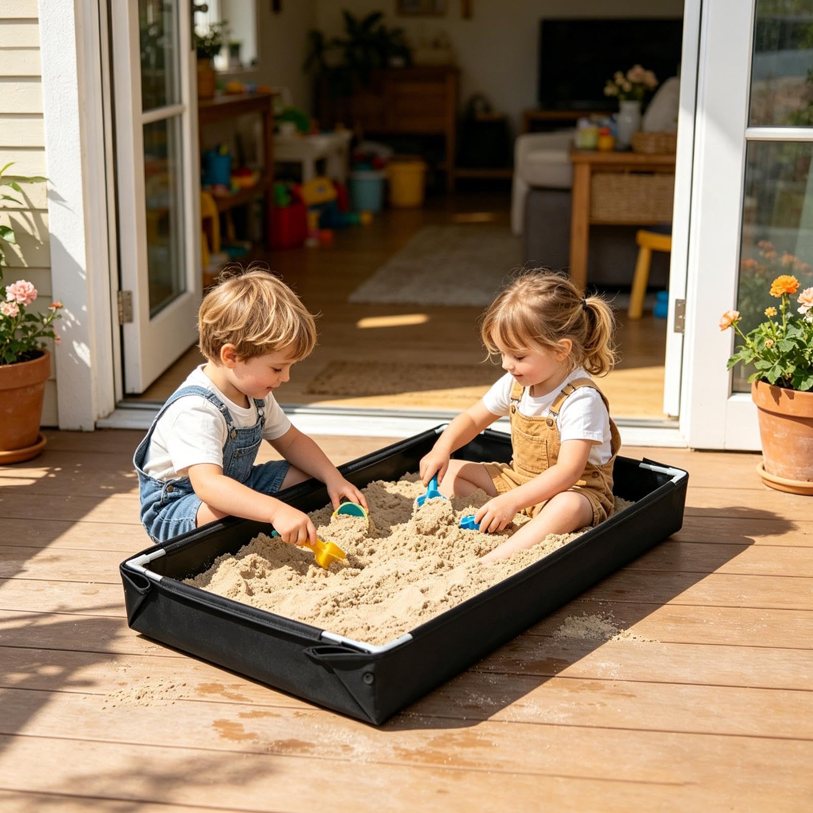 Arenero Infantil Juego de Agua al Aire Libre con Tubo de Desmontable | Charquito de Playa Portátil Viaje, patio trasero, playa, niños, interior, , camping, casa
