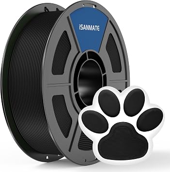 iSANMATE Matte PLA Filament 1.75mm, PLA Filament 1kg Spool 2.2lbs, Dimensional Accuracy +/- 0.02mm, Fits Bambu Lab, AMS, AMSLite and Most FDM 3D Printer, Black