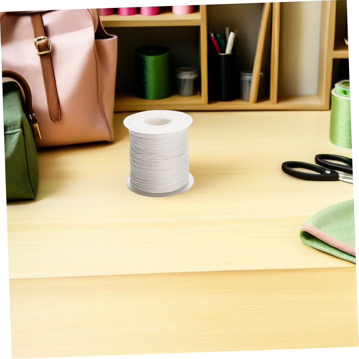 1roll Cotton Candle Wick Spool Braided Wicks for DIY Candle Making Pure Cotton Smokeless Suitable for Pillars and Tapers White