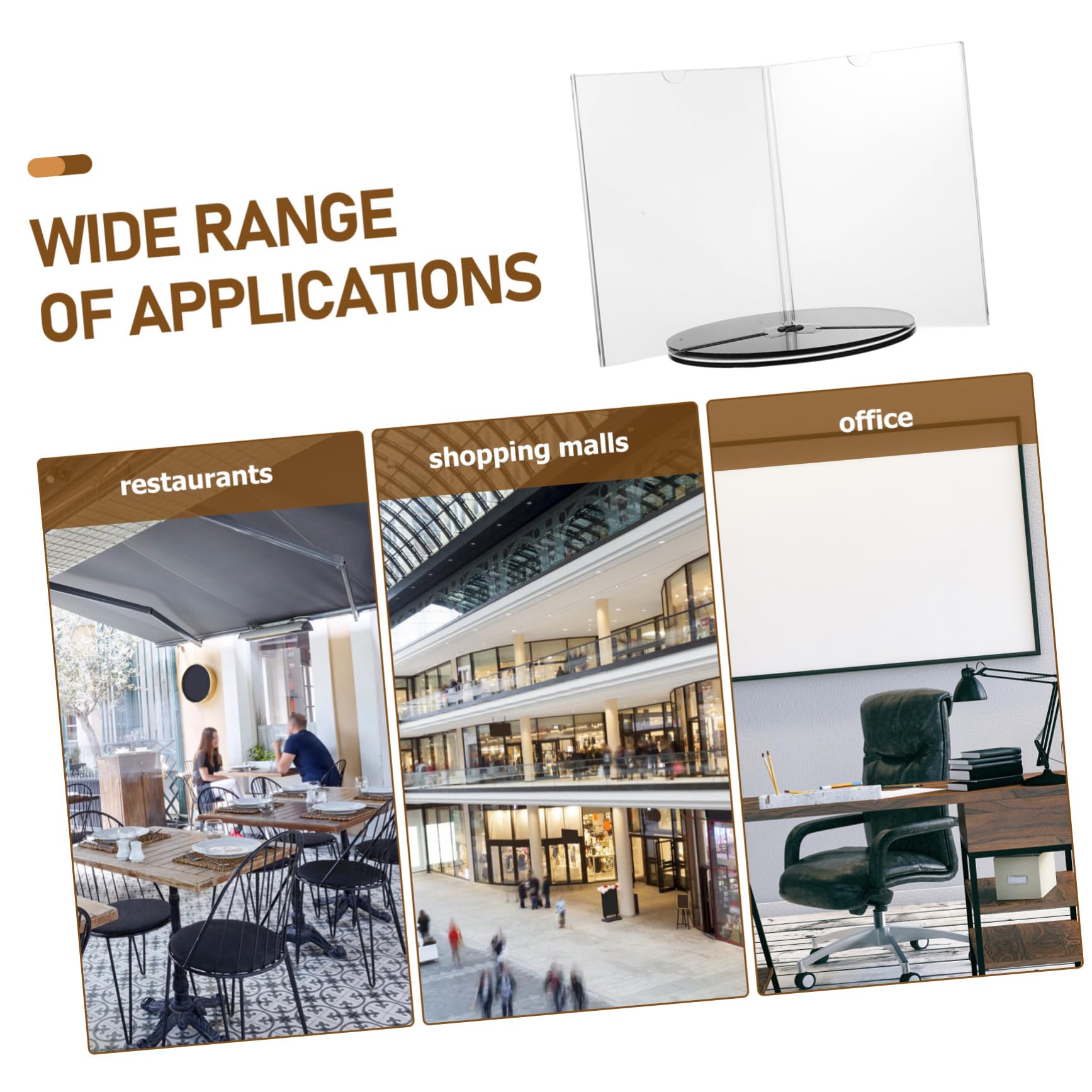 VILLCASE Soporte para Letreros Verticales A5 Acrílico Giratorio de 6 Caras con Base Estable para Exhibición de Menús en Oficina, Restaurante y Tienda