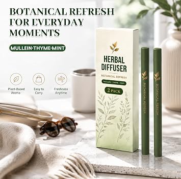 Herbal Diffuser Pen 2 Pack, Portable Botanical Blend for Relaxing Moments