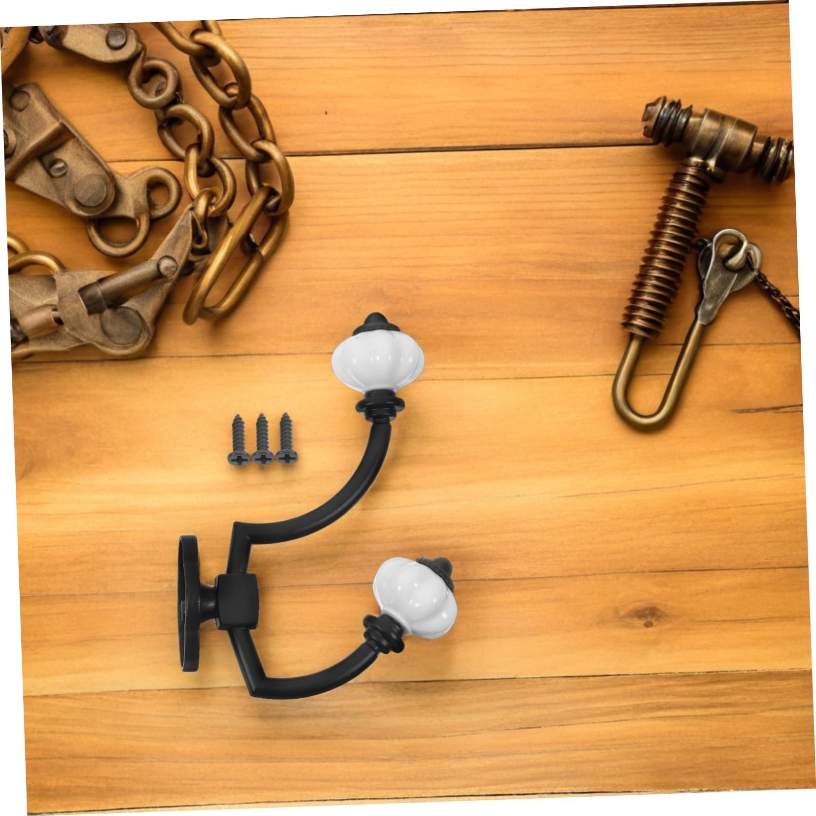 Didiseaon 5 Piezas Gancho Doble para y Sombreros de Aleación de Zinc Retro Diseño de Doble Cabeza para Colgar Ropa Toallas y Sombreros Perchero Vintage para Pared Ahorro de Entrada y Baño