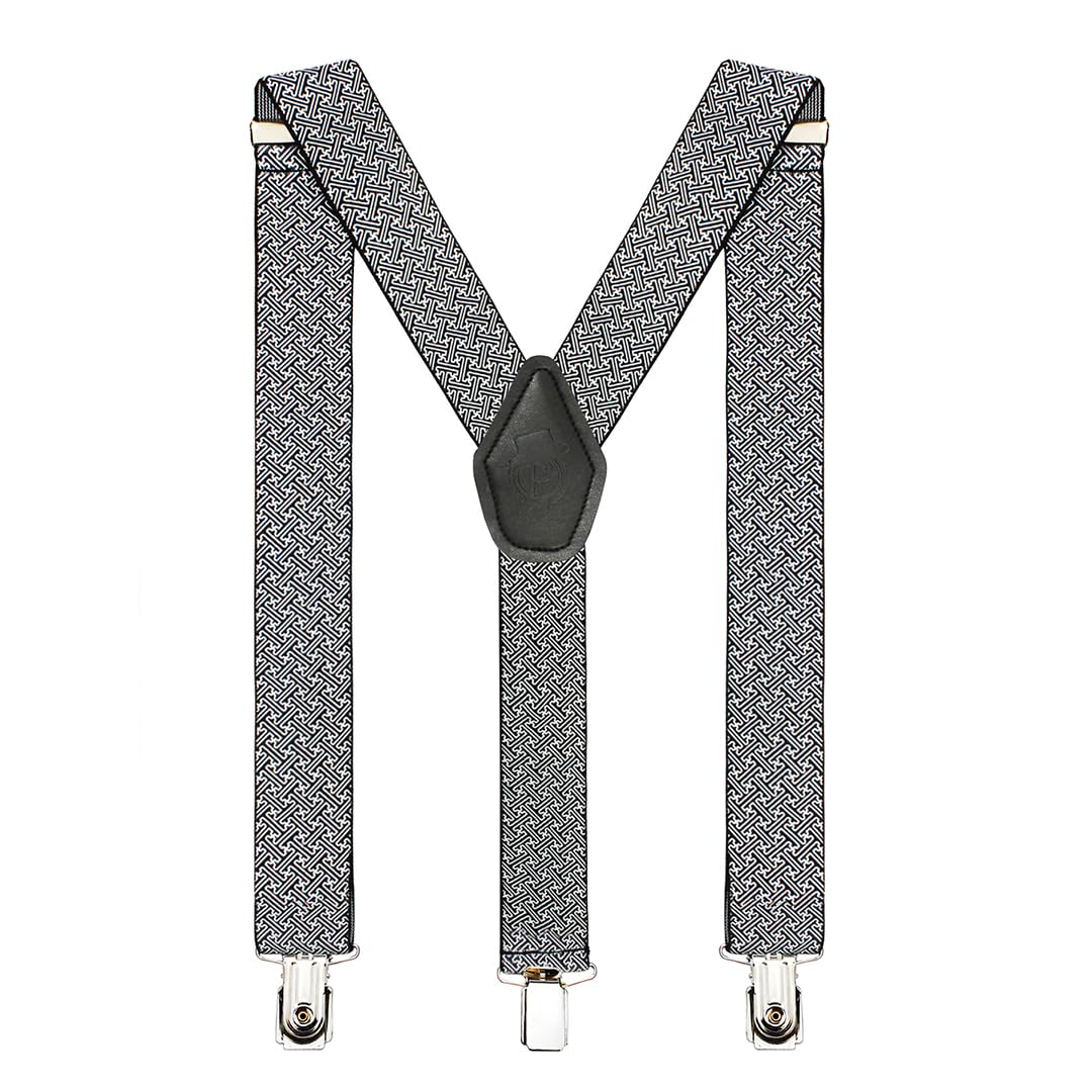peluche Egyption Grey black colorsuspender for men | FreeSize - 3.5cm width and 110cm length-picture-52
