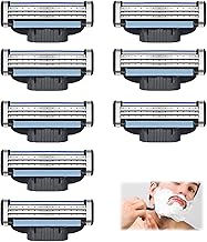 8 x Replacement Razor Blades Compatible with Gillette Mach3, Refills for Men's Shavers, Steel Blades Razor Blades for Smooth Shaving Turbo Professional Manual (8, C)