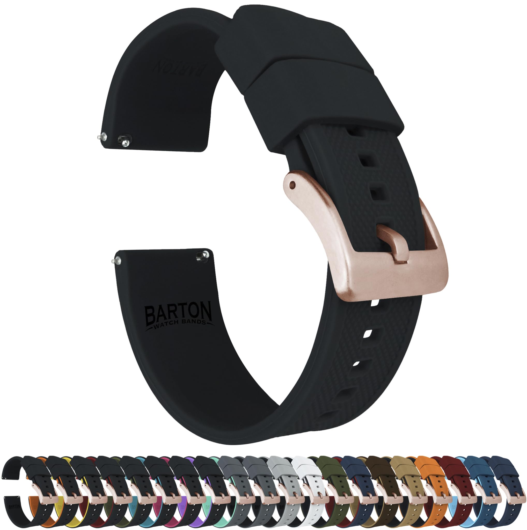 BARTON Elite Silicone Watch Bands - Gold Buckle Quick Release