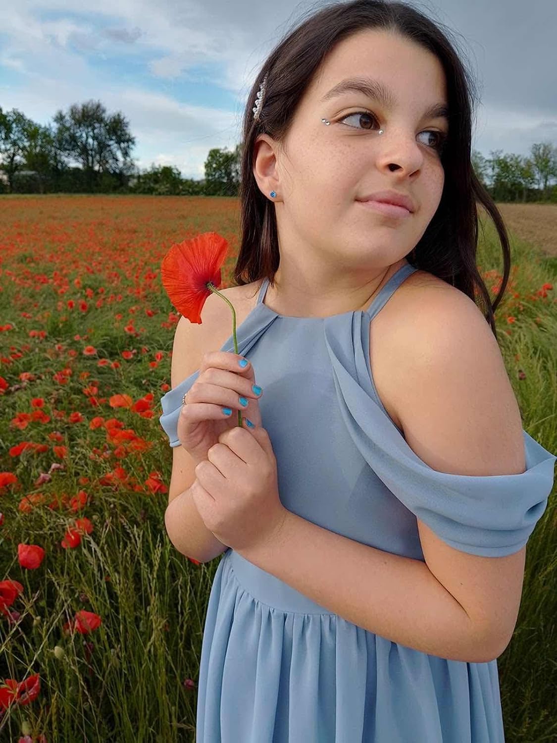 M_RAC Off Shoulder Junior Bridesmaid Dresses Flower Girl Dresses - Main Image