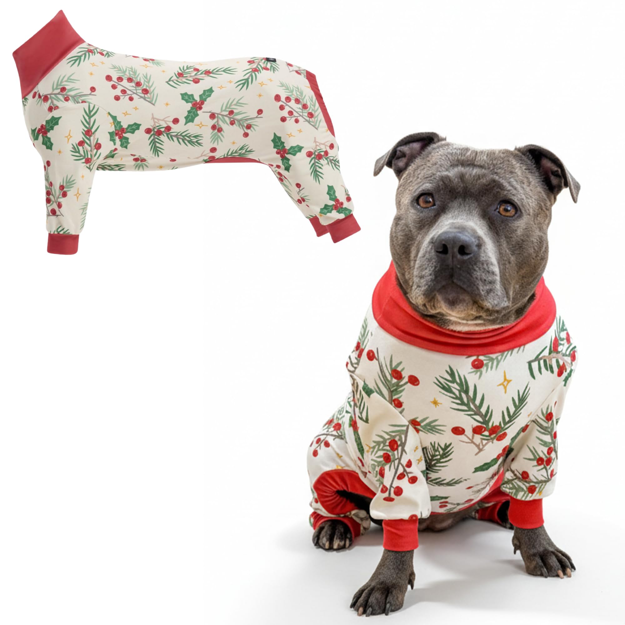 Spark Paws Christmas Dog Pajamas - Onesie Recovery Surgery Suit PJS