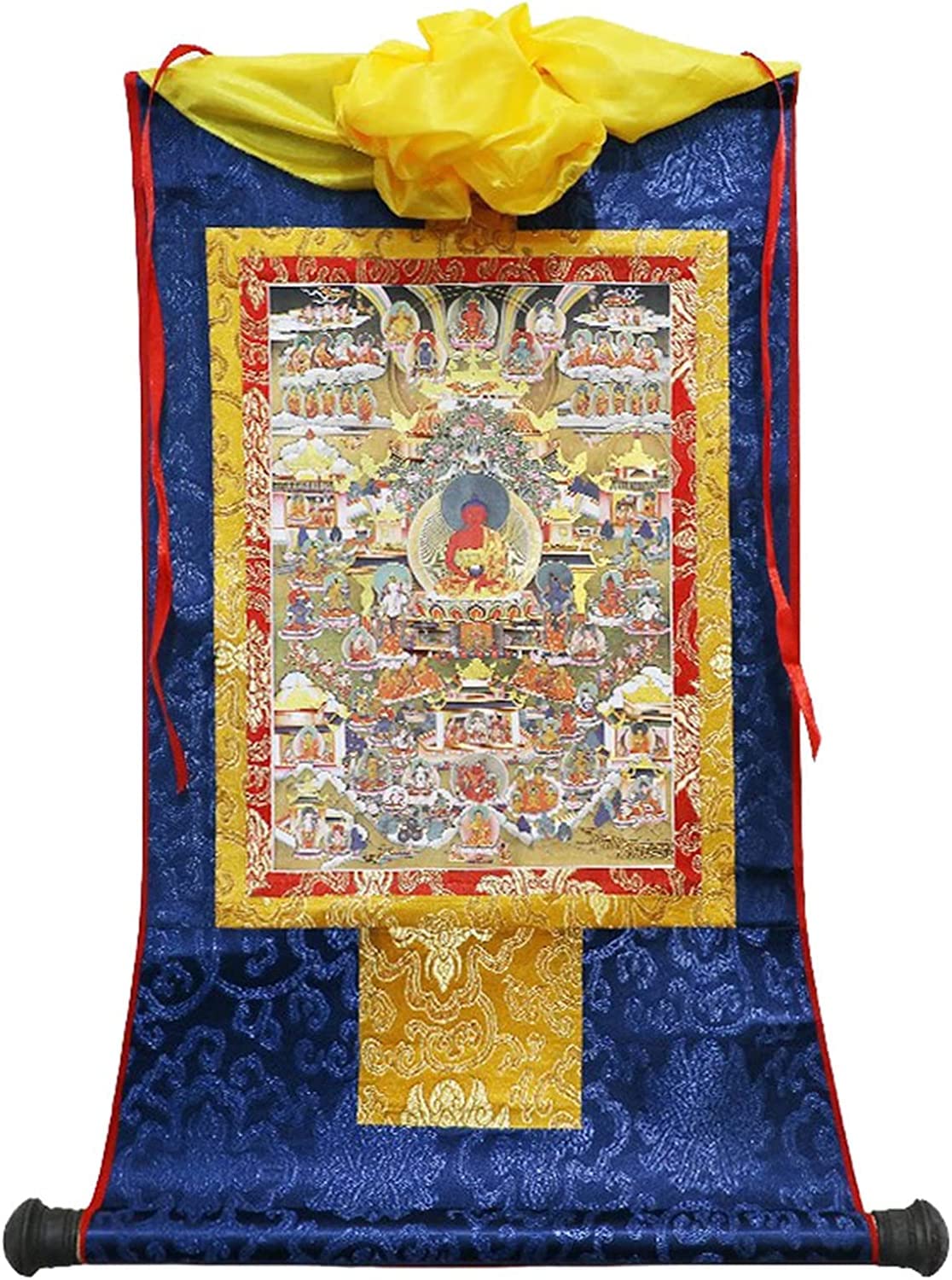Tybetańskie tangki, Tybetański gobelin z obrazem Buddy i haftem thangka(49x63cm)