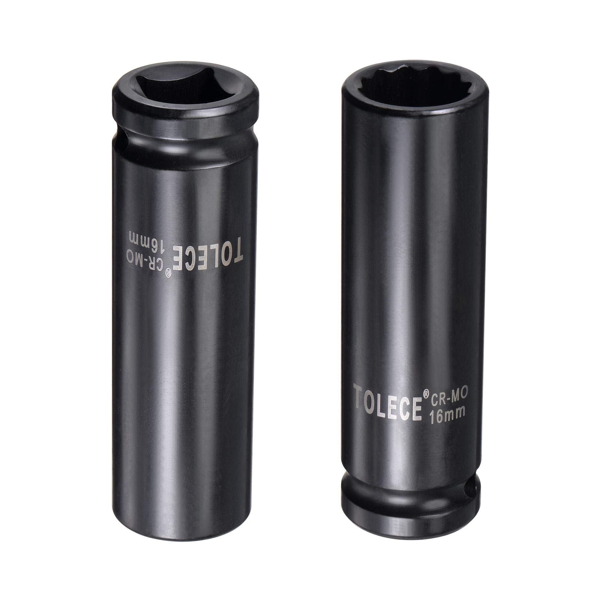 1/2-Inch Drive 16mm Shallow Impact Socket – 12-Point CR-MO Steel Socket For Auto Repair, DIY & Mechanical Work