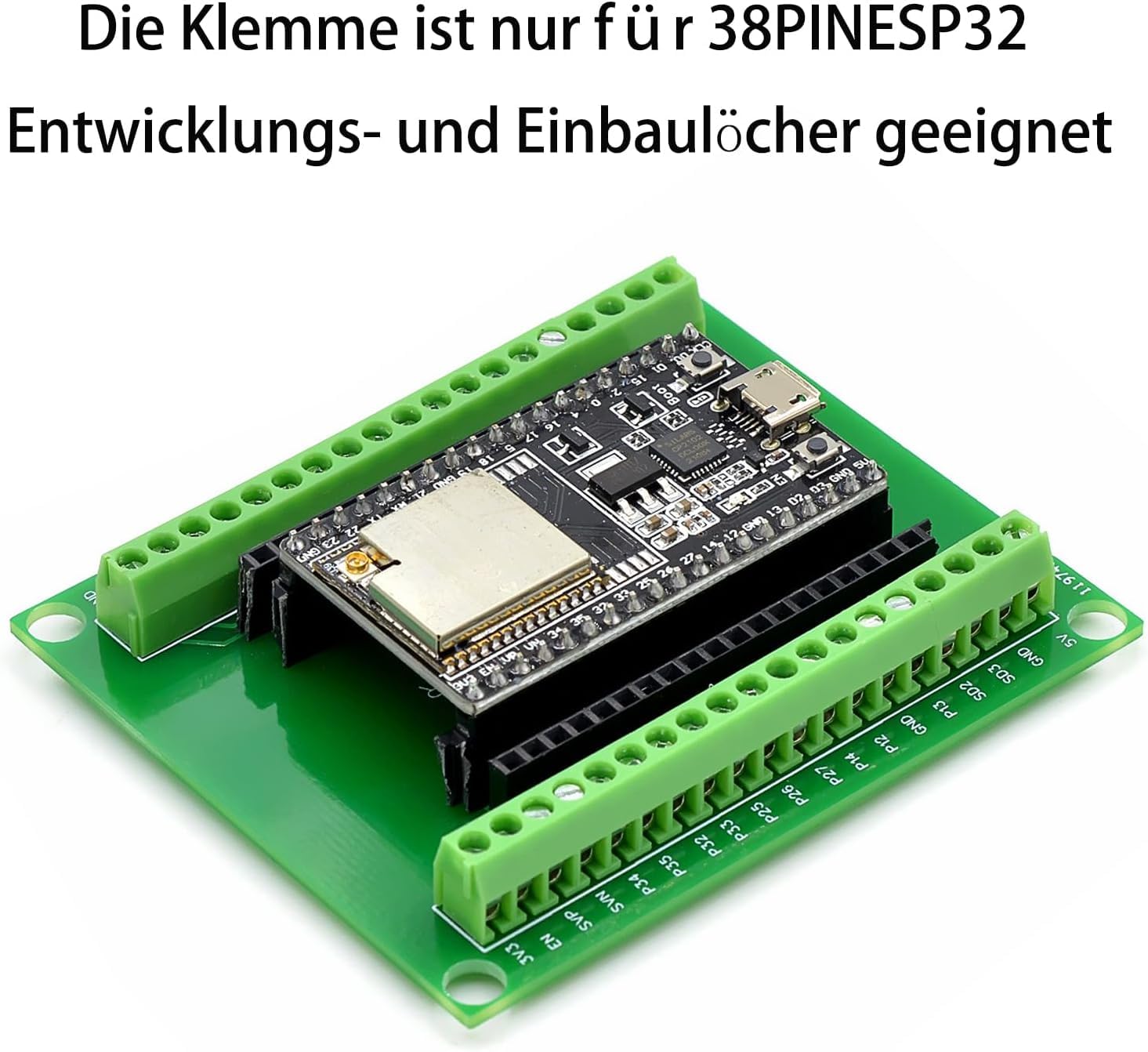 ESP32 Breakout Board,38 Pin scheda di sviluppo, con chip wireless Bluetooth ESP-WR0OM-32 microcontrollore (4)