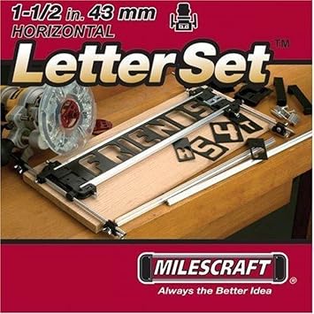 Milescraft 2202 Horizontal Character Template Set 1.5in 42 piece Router Template set for Sign Making