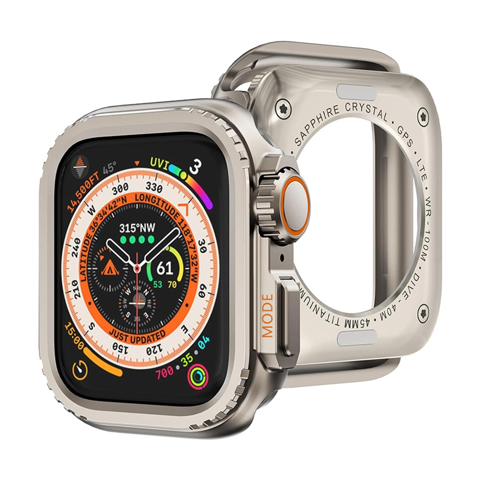 Custodia protettiva in metallo per Apple Watch S10 42mm S10 46mm 45mm 44mm Cover protettiva per telaio per iWatch Series 9 8 7 6 5 4 SE Cambia in Ultra 2 49mm