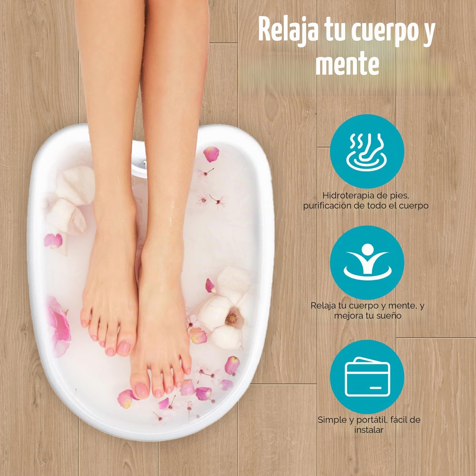 Spa Portátil Iónico Para Pies - Máquina de Desintoxicación y Masajeador (Sin Cuenca)