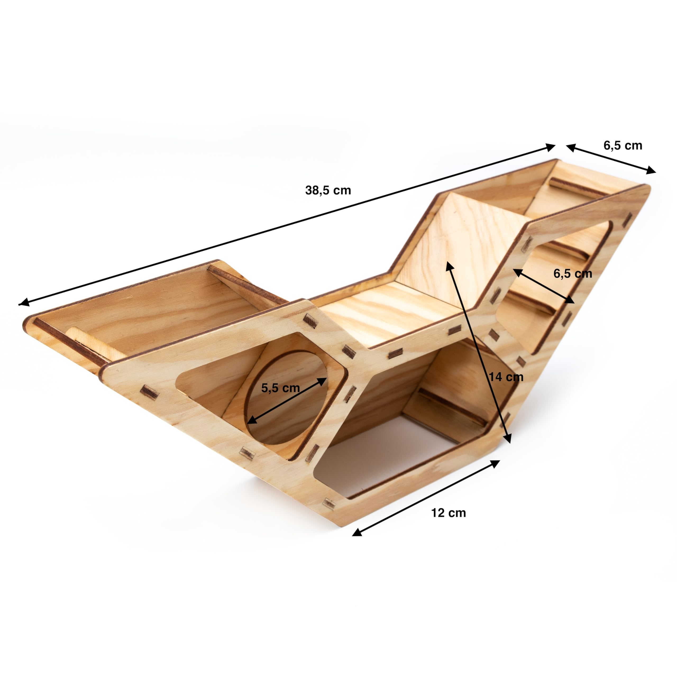 Hamstertunnel & Hamsterhaus aus Holz – DIY Watchbox zum Beobachten – Buddeltunnel & Versteckhaus für Zwerghamster & Rennmäuse – stabil, splitterfrei & einfach zu montieren