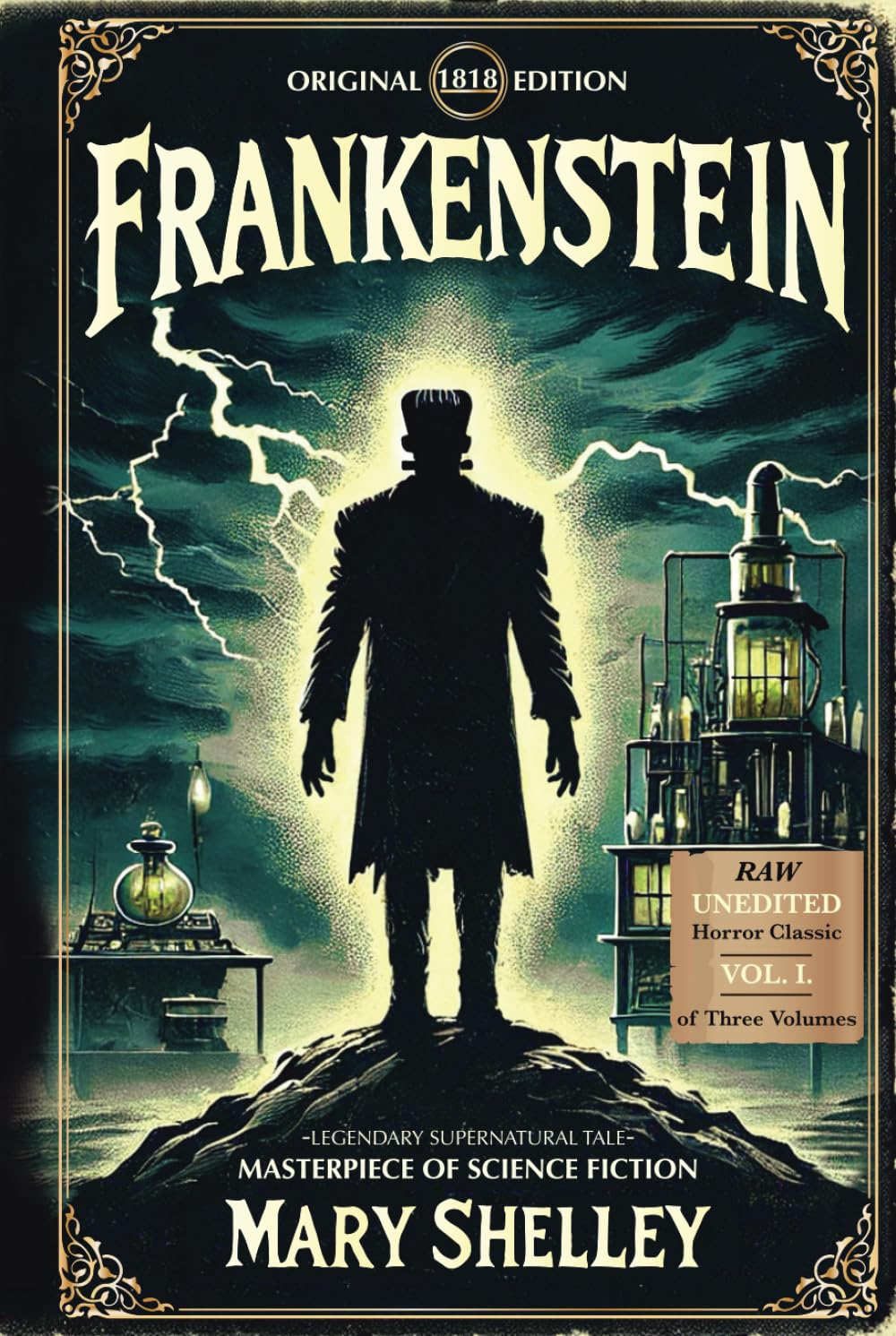 FRANKENSTEIN - Original 1818 Edition - Raw unedited version of the Hauntingly powerful Legendary Tale. A masterpiece of Supernatural Science Fiction and mystery, this horror classic is Volume 1 of 3