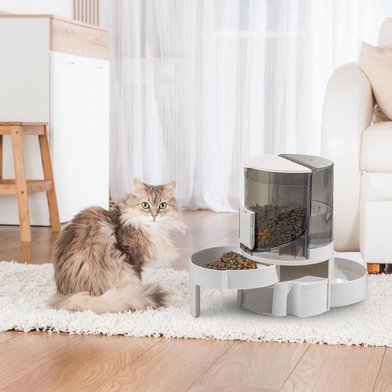 Comedero automático para Gatos， Dispensador de Agua y Comida for Gatos, Bebedero automático for Perros - Comedero 2 en 1 | Recarga automática, comedero for Mascotas