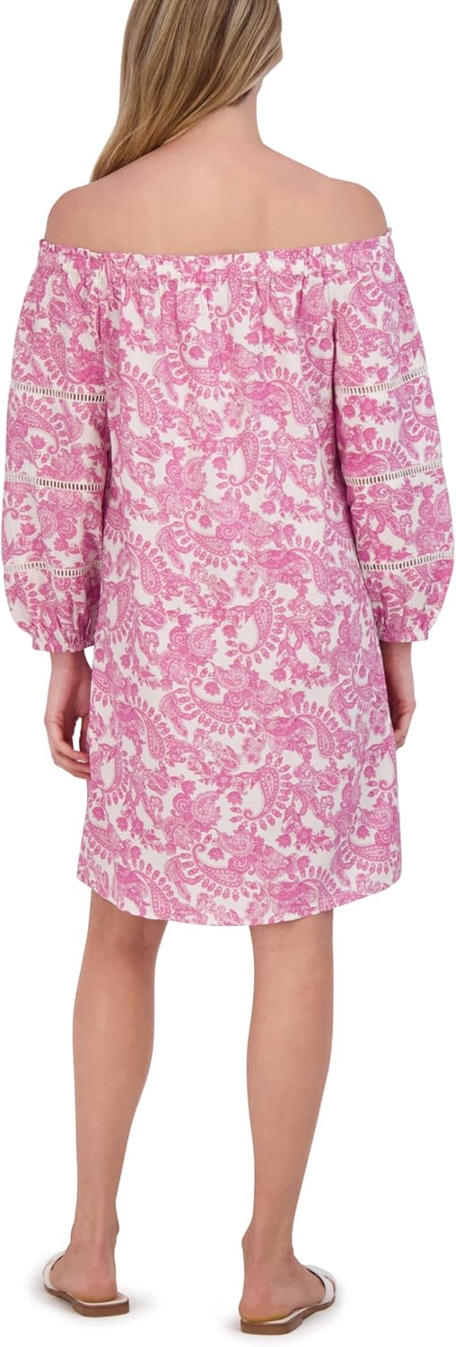 Stella Parker Womens Off Shoulder Balloon Sleeve Midi Dress - Image 3