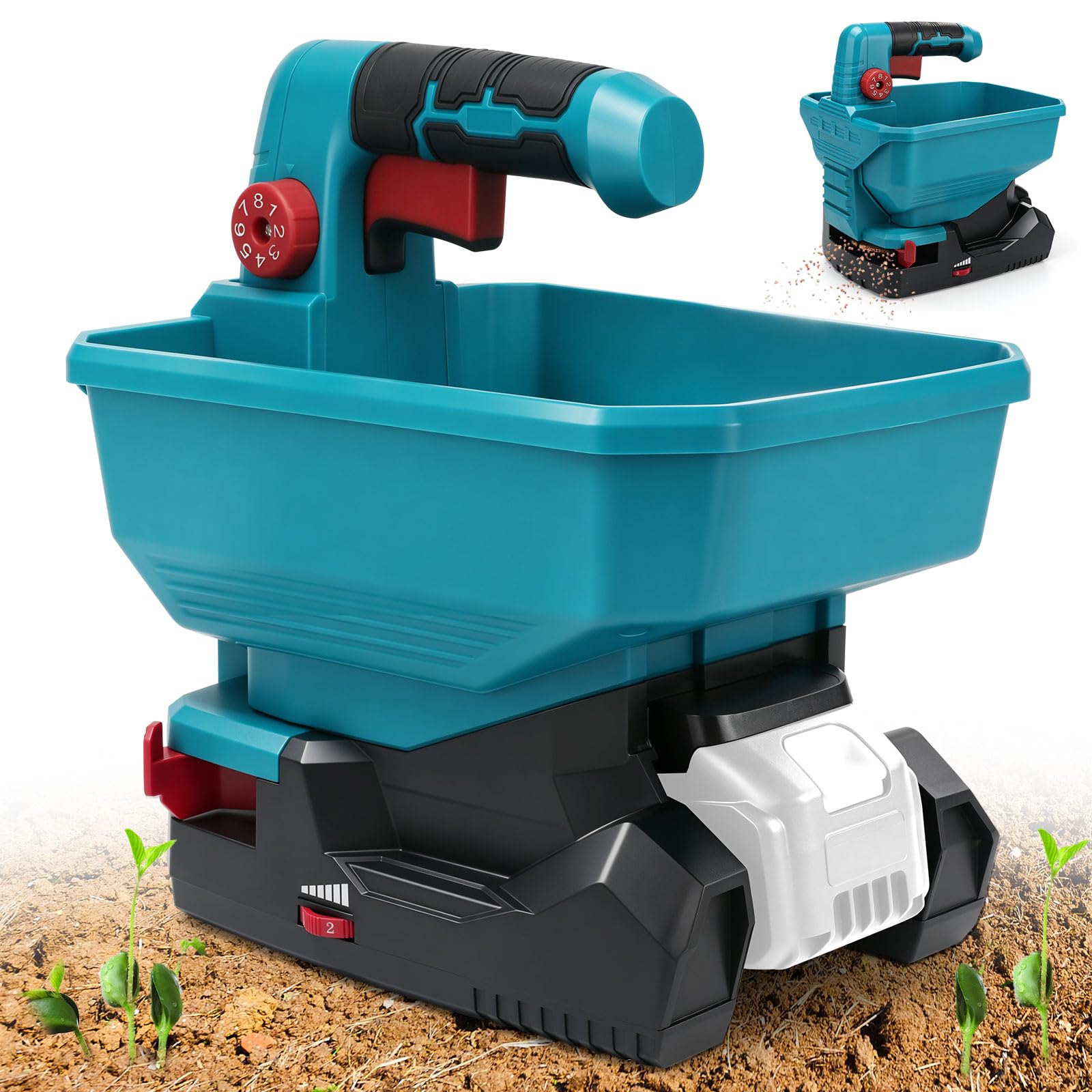Roadtime Esparcidor de abono portátil para Makita de 18 V (sin batería)