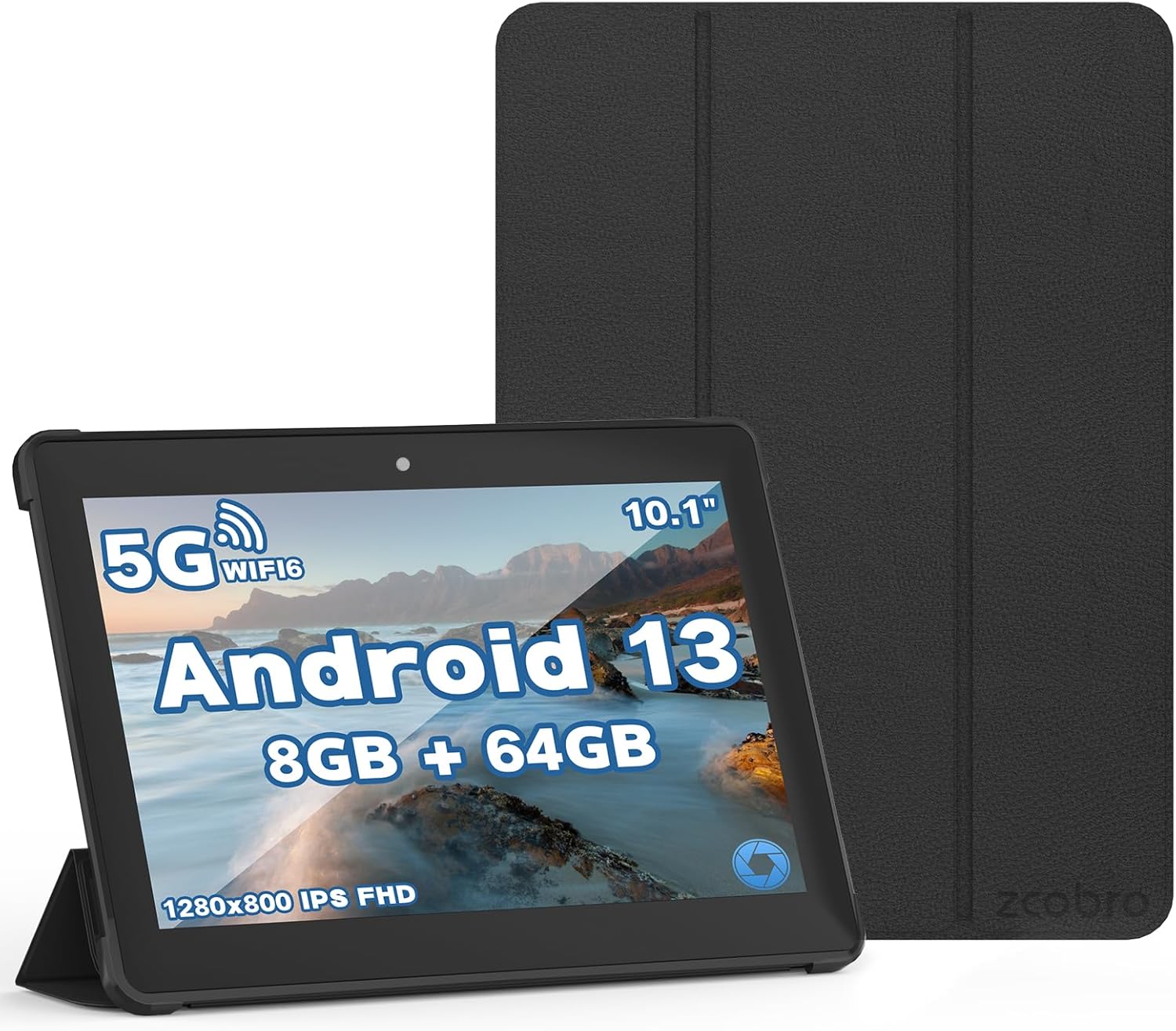 Android Tablet 10 inch، Android 13 Tablet for Adults Google Certified Tablet with Case (4 + 4) 8GB 64GB WiFi Tablets PC with IPS Touch Screen، Octa-Core Processor، Bluetooth Dual Camera