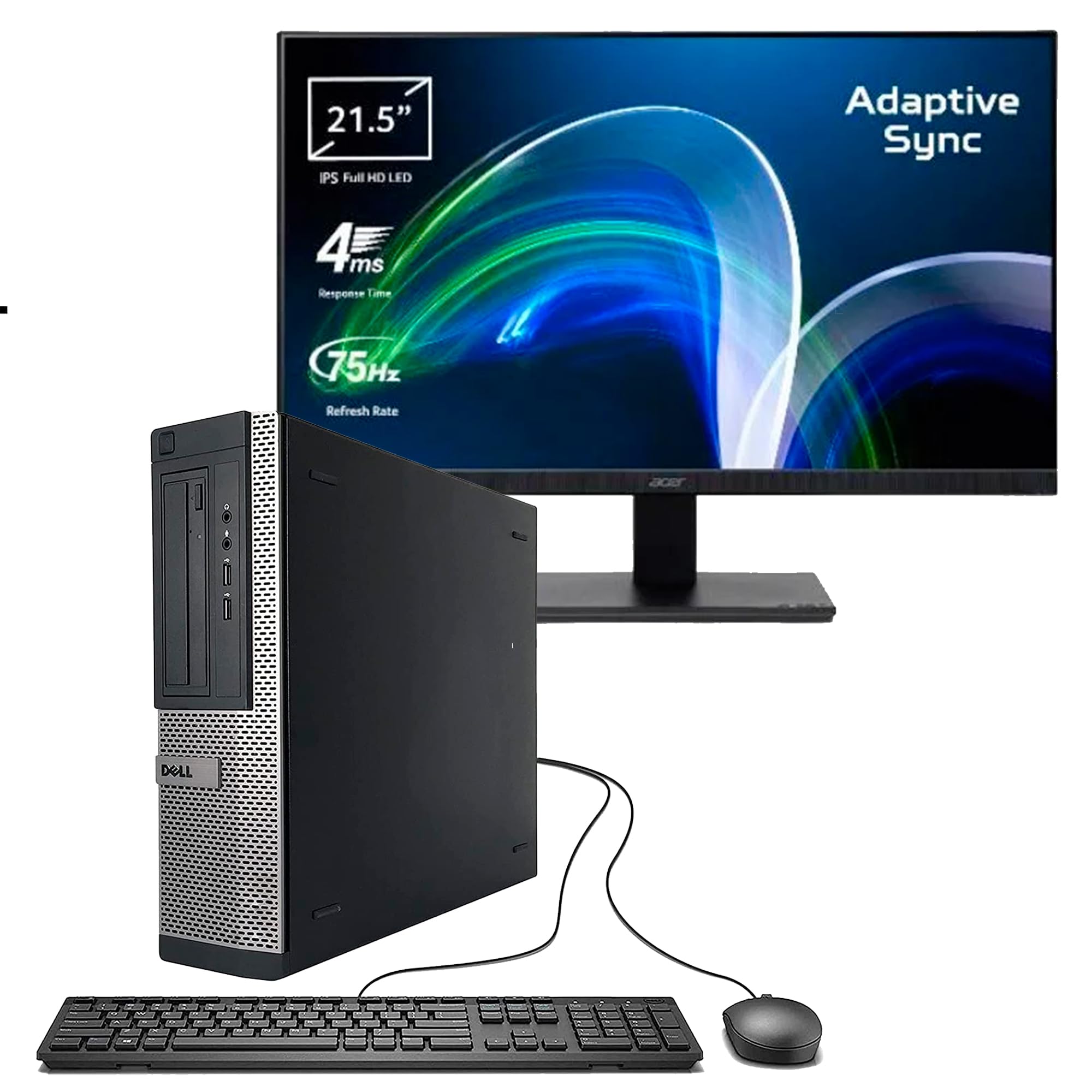 PcRenewed Postazione Completa con PC Fisso Ricondizionato i7, 16GB RAM, SSD 256GB, Monitor 22” NEW, Windows 10, Wi-Fi, Office 2021 – PC Desktop i7 per Casa e Ufficio (Ricondizionato)