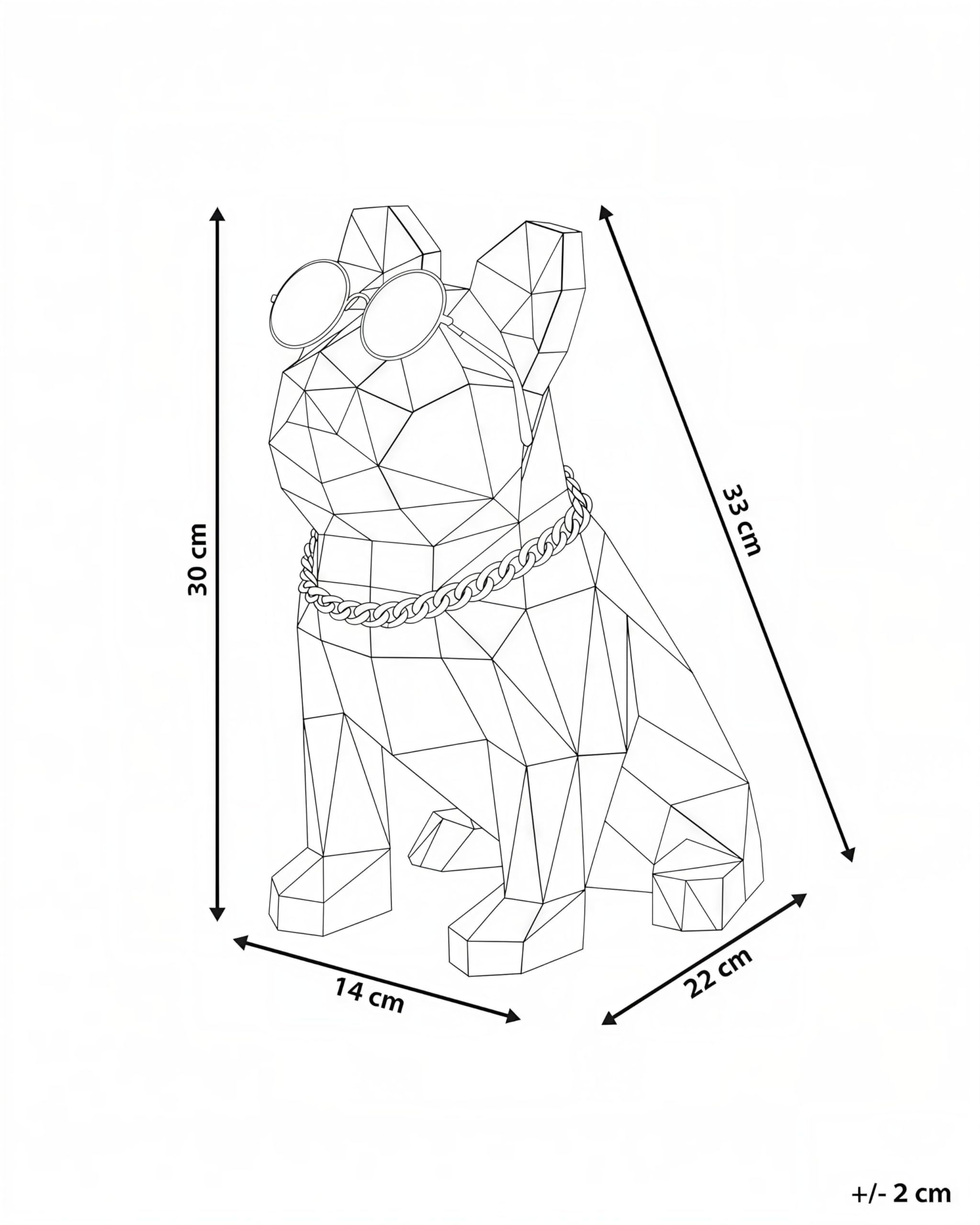 Beliani LED Dekoration Kunststoff Hundeform Französische Bulldogge leuchtend bunt Jonku