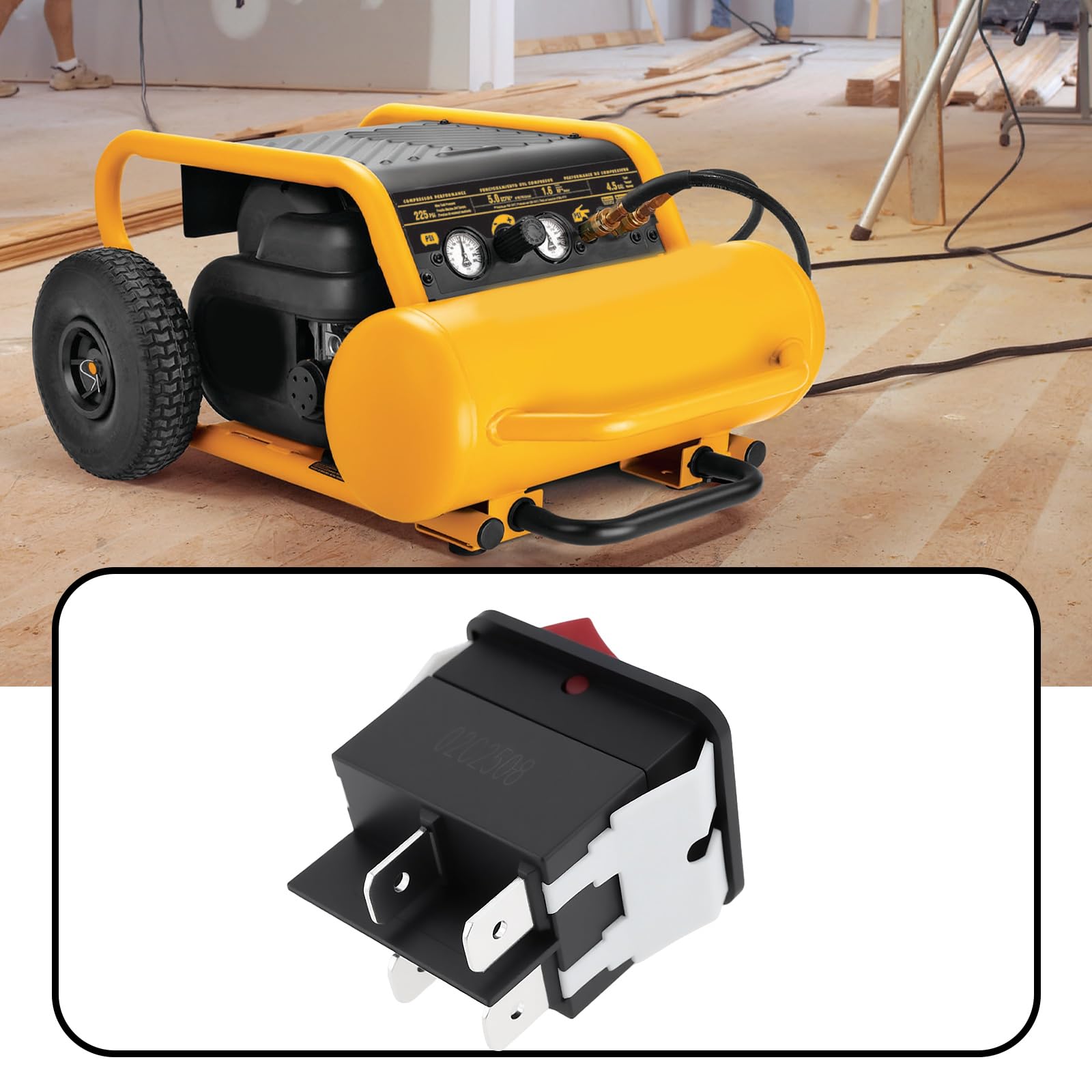 Briny River 1pc 4Pin Air Compressor Rocker Switch N043321 HY12-9-4 20A 125/250V Compatible with DeWalt - Image 2