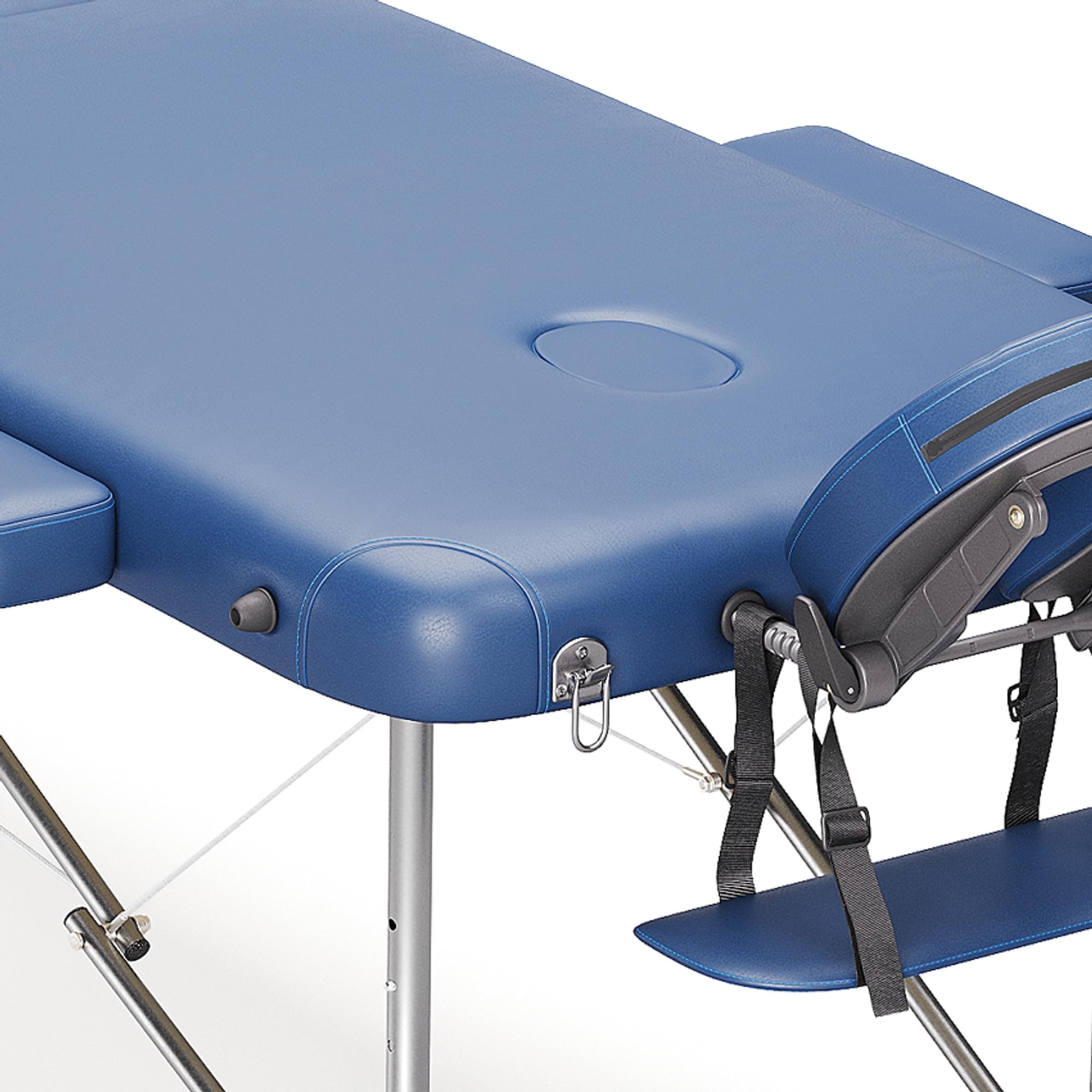 BELTOM® Camilla de Masaje 3 Zonas Aluminio portatil Mesa Cama Banco Plegable masajista - Azul