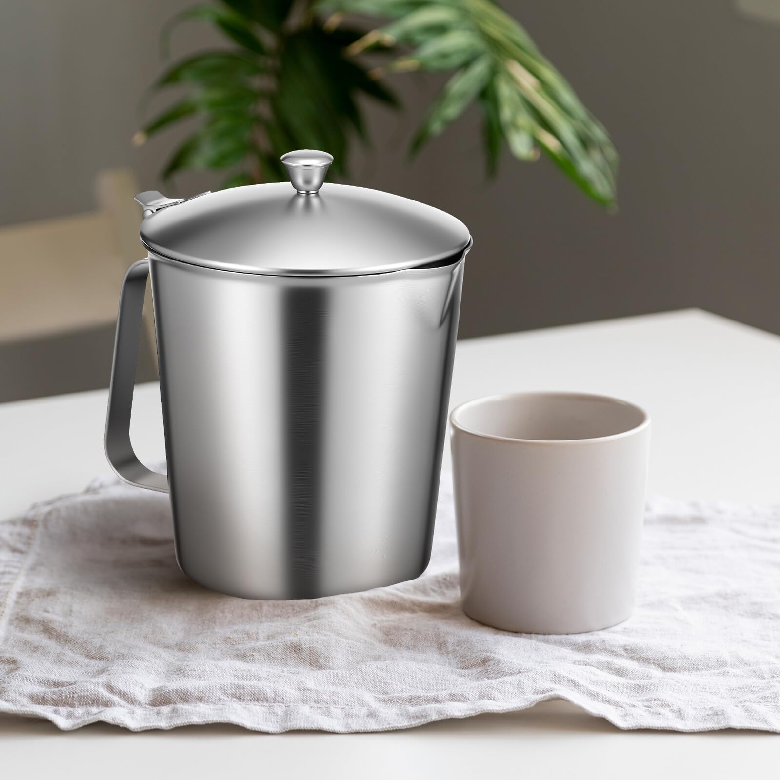 Baluue Tasse à Mesurer Graduée pour Café et Lait avec Couvercle Doseur pour Pâtisserie