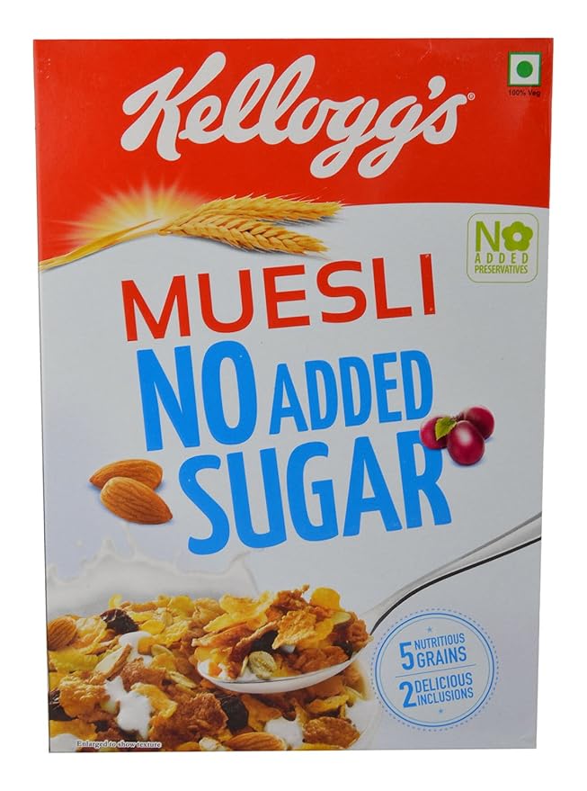 Kellogg's Muesli No Added Sugar, 550g Box Amazon.in Grocery & Gourmet Foods