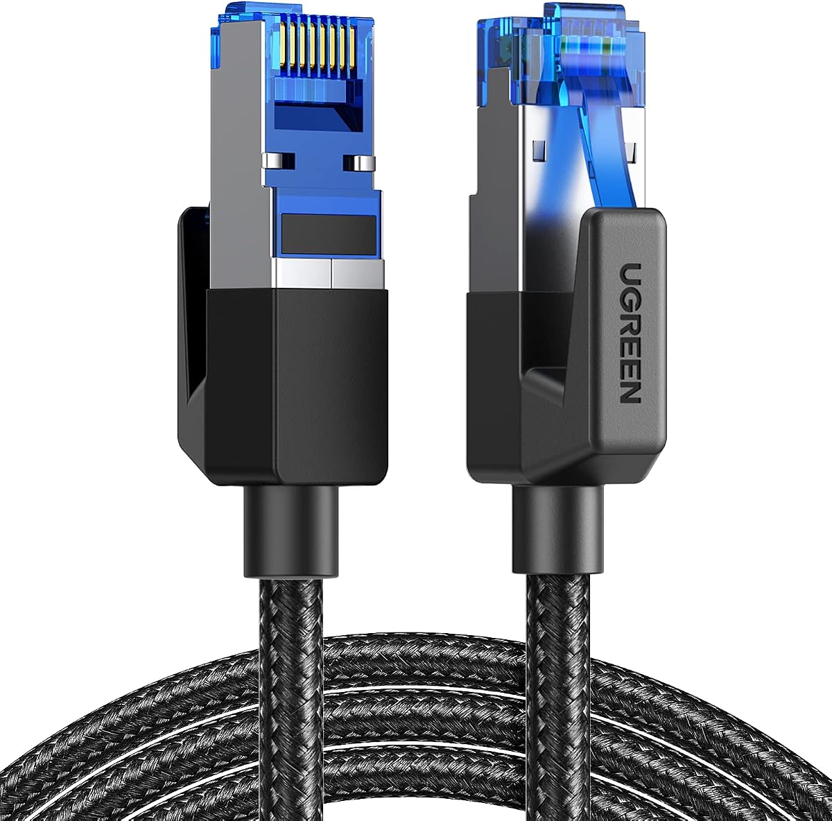 Cat 8 Ethernet Cable 3FT, High Speed Braided 40Gbps 2000Mhz Network Cord Cat8 RJ45 Shielded Indoor Heavy Duty LAN Cables Compatible with Gaming PC PS5 PS4 PS3 Xbox Modem Router 3FT