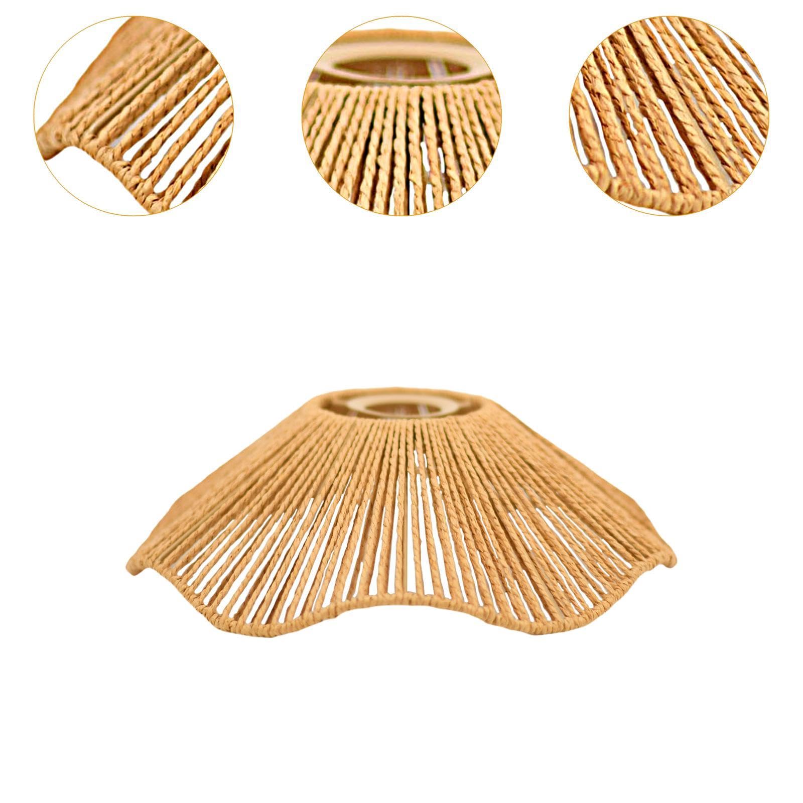 KESOTO Paralume in Corda Intrecciata, Copertura per Lanterna a Soffitto, Paralume per Lampada a Sospensione per Copertura della Lampada a Sospensione, Giallo