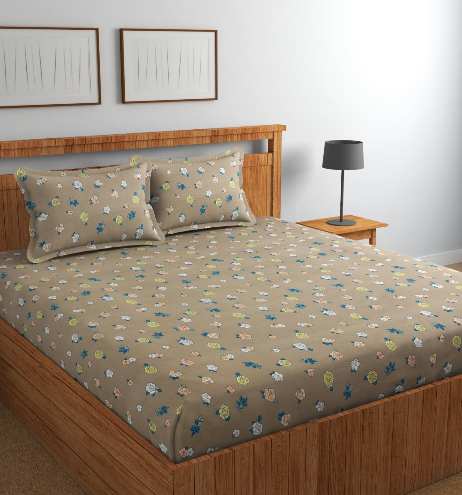CHHILAKIYA Glace Cotton 3D Printed King Size Bedsheet with 2 Pillow Cover (90x100 Inches) (Dark Grey) (B0CQXPHMGK) Amazon Price History, Amazon Price Tracker