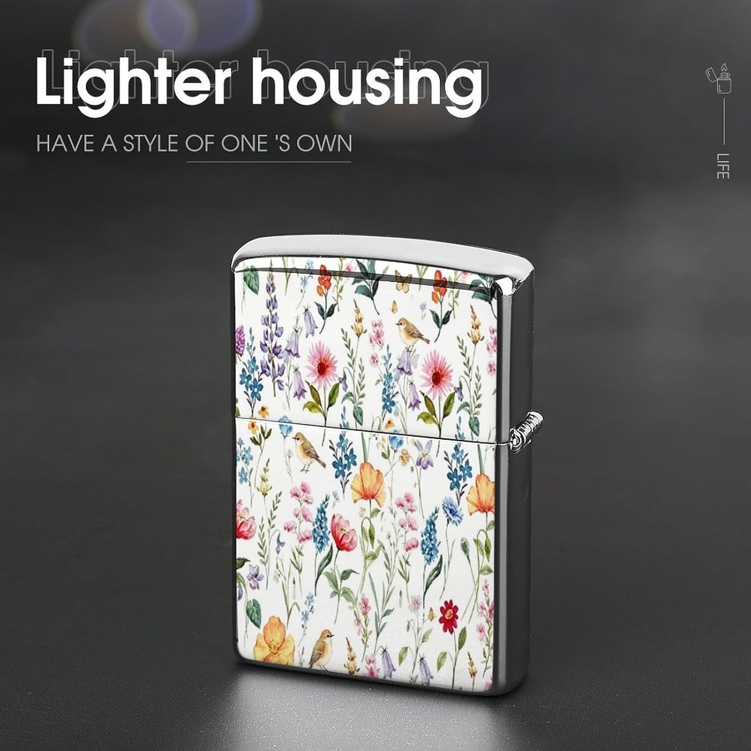 Polychrome Blooms Lighter Case Cover Holder Lighter Sleeve