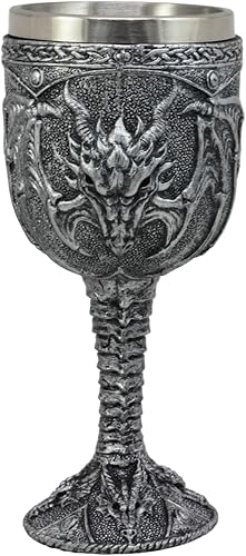 Miniatura 2 de Ebros - Figura medieval de fantasía, Ridley, dragón de fuego abrasador, copa de vino, bebida, cáliz, como medieval renacentista, fantasía,