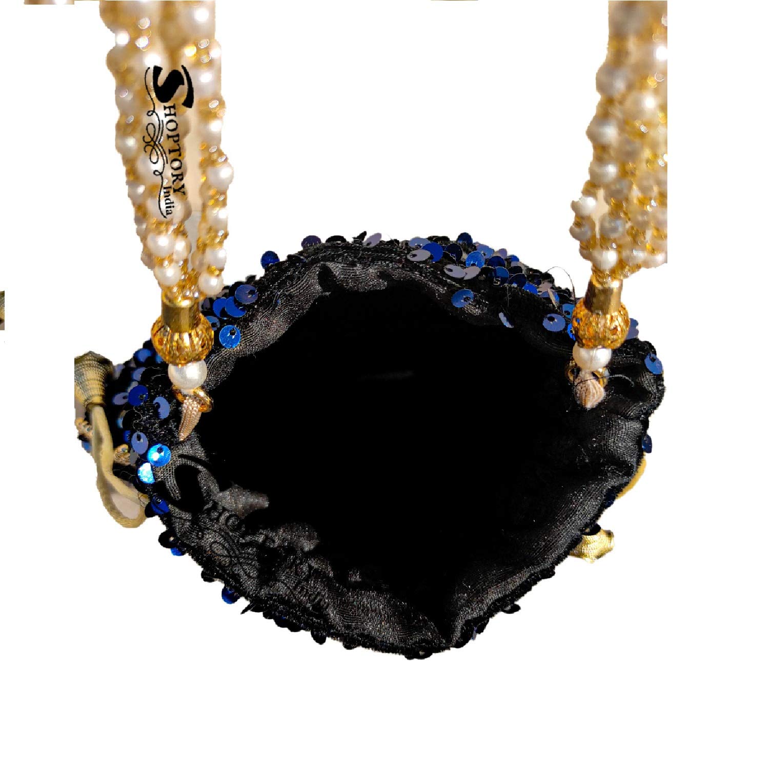Potli - Bolsas para mujer con estilo para regalos de boda, color azul de Indian Collectible, Multi