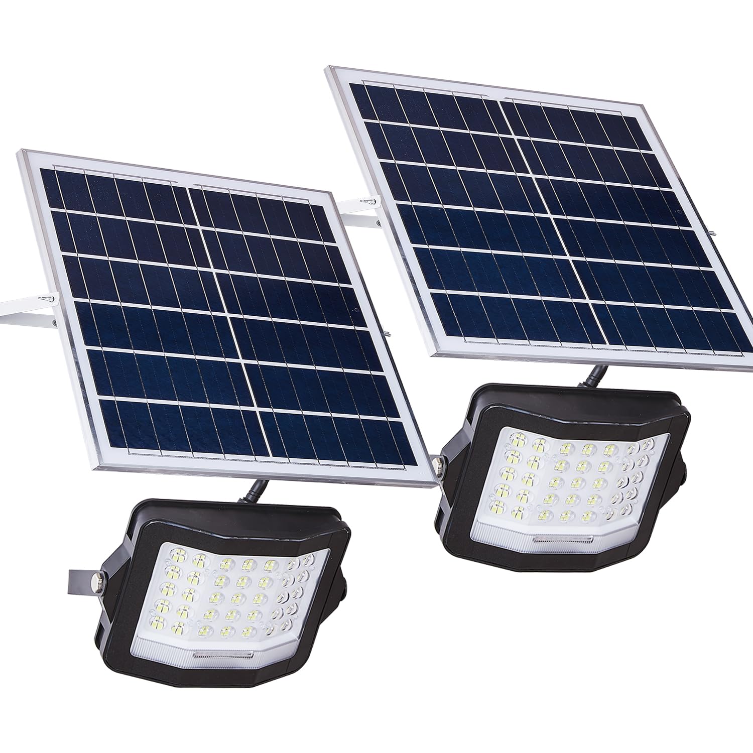 Gebosun140 LED Solar Dusk to Dawn Light Outdoor Solar Security Flood Lights(Black, 2-Pack)