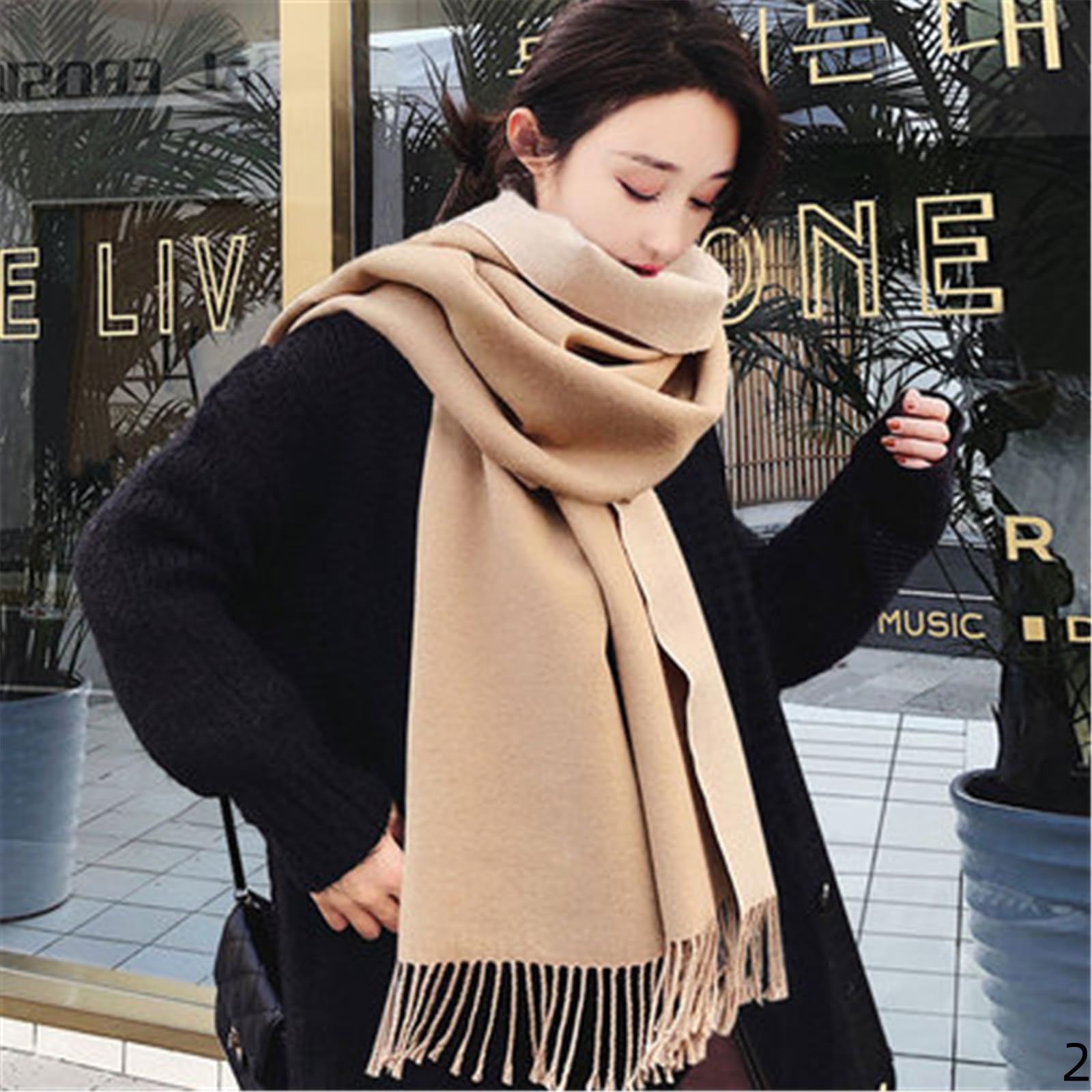 Foulard Donna Sciarpa Lunga E Calda, Versatile, A Doppia Faccia, Da Donna, Per Studenti Uomini Adatti All'autunno All'inverno