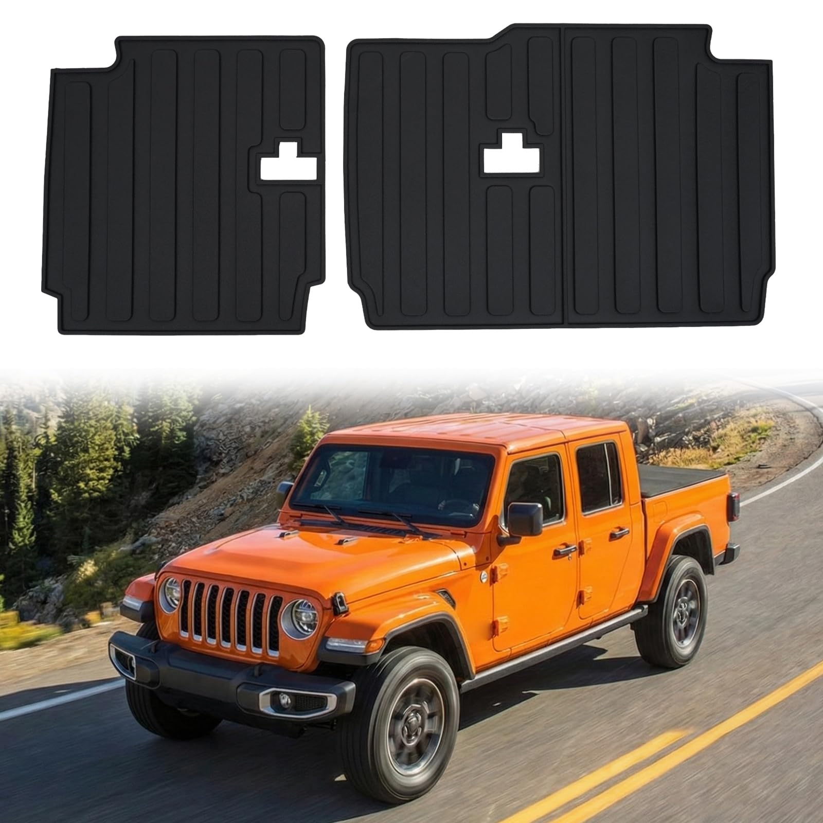 Tecbaba Seat Back Mats Compatible with 2020-2026 Jeep Gladiator JT 2nd Row Backrest Mats Rear Seat Back Protector for 2025 Gladiator Accessories