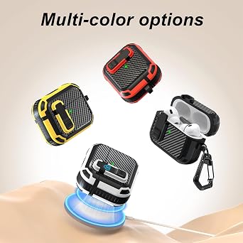 RFUNGUANGO AirPods Pro 2nd Generation Case with Cleaning Kit, Military Grade Drop Protection with Locking, Premium Material, Heavy Duty Protection, White