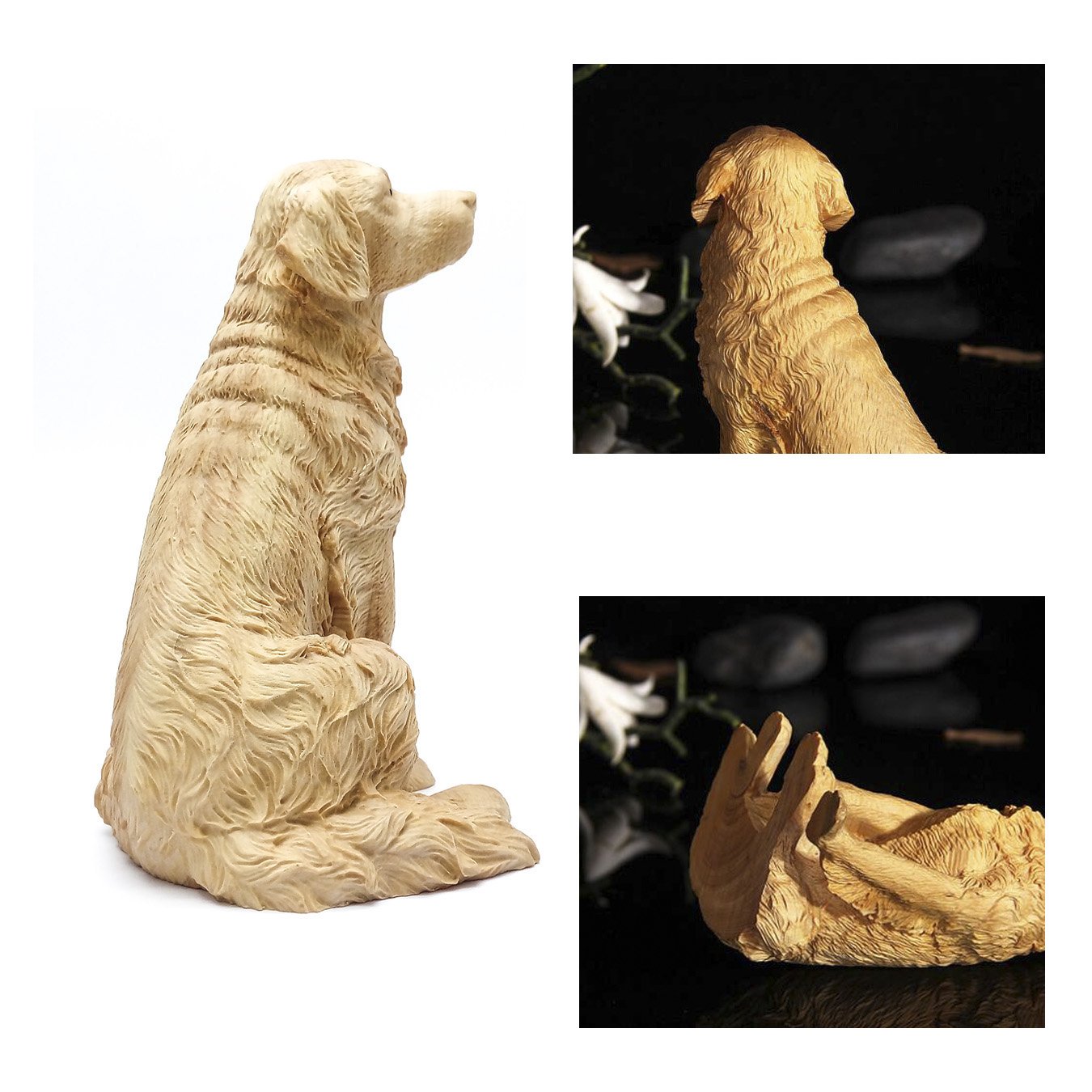 天然木　置物 Amazon.co.jp: 置物 ゴールデンレトリバー イヌ ワンちゃん