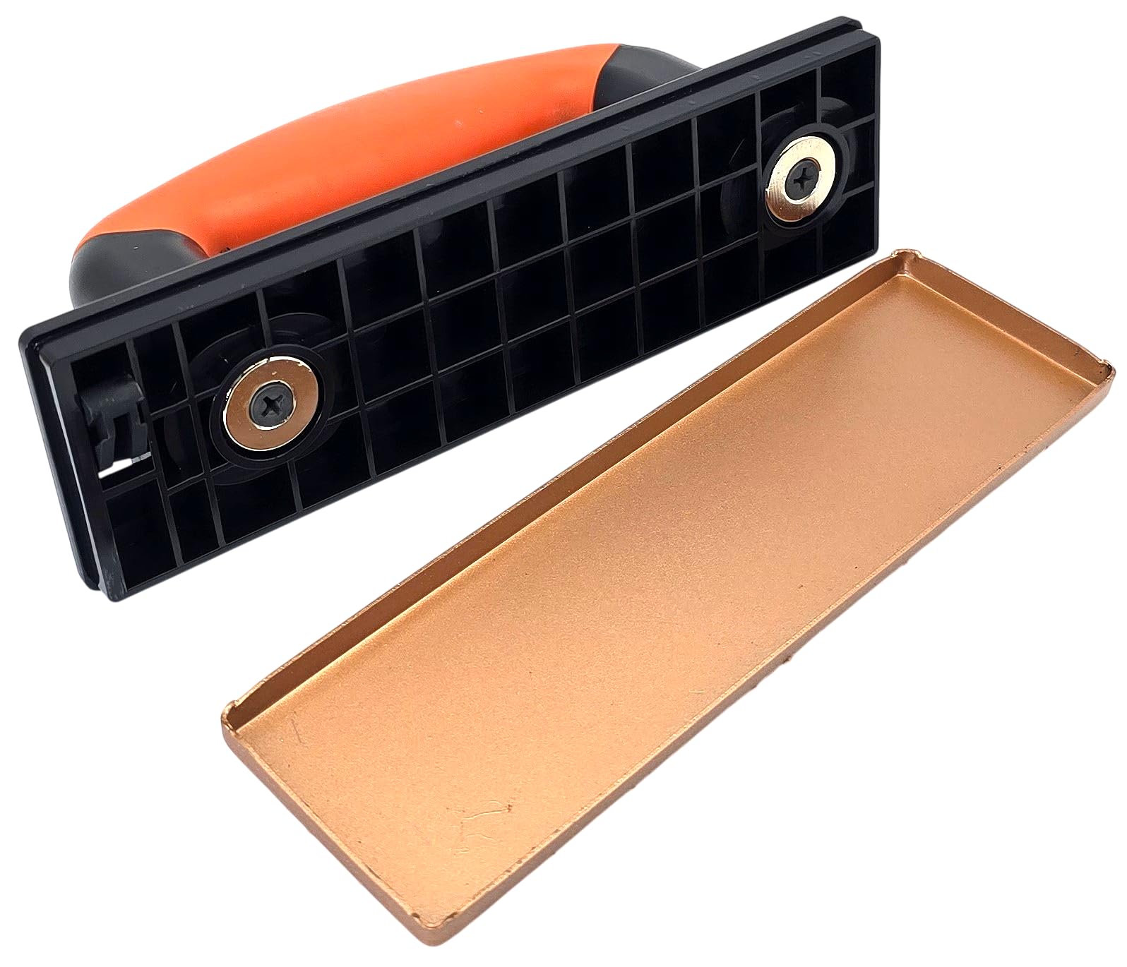 HERO Hartmetall Handschleifer Set 5-tlg. K24/K36/K60 – Wolframcarbid Schleifbrett für Holz, Estrich, Fliesenkleber & Spachtelmasse – Schleifklotz mit Magnet-Wechselsystem für Renovierung & Sanierung | Bis zu 1500× längere Standzeit dank Wolframcarbid-Besc