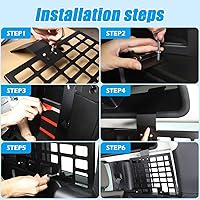 Vista 7 de YIWANG Organizador de cesta de almacenamiento de maletero de automóvil de aleación de aluminio negro para Land Rover Defender 110 2020-2022