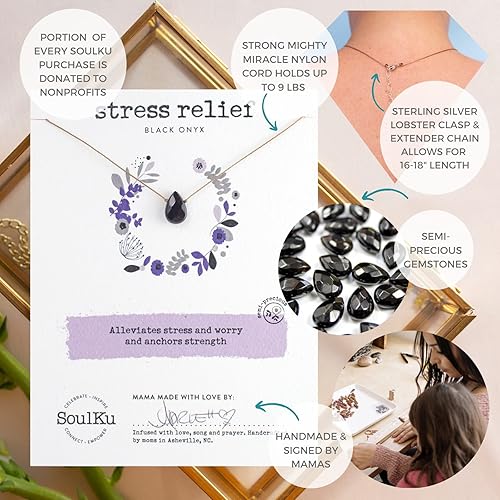 Miniatura 3 de SoulKu Handcrafted Necklace, Empowerment Jewelry With Healing Crystal, Inspirational Jewelry For Women, Mom & Sister Gifts, 2" Extender With Lobster