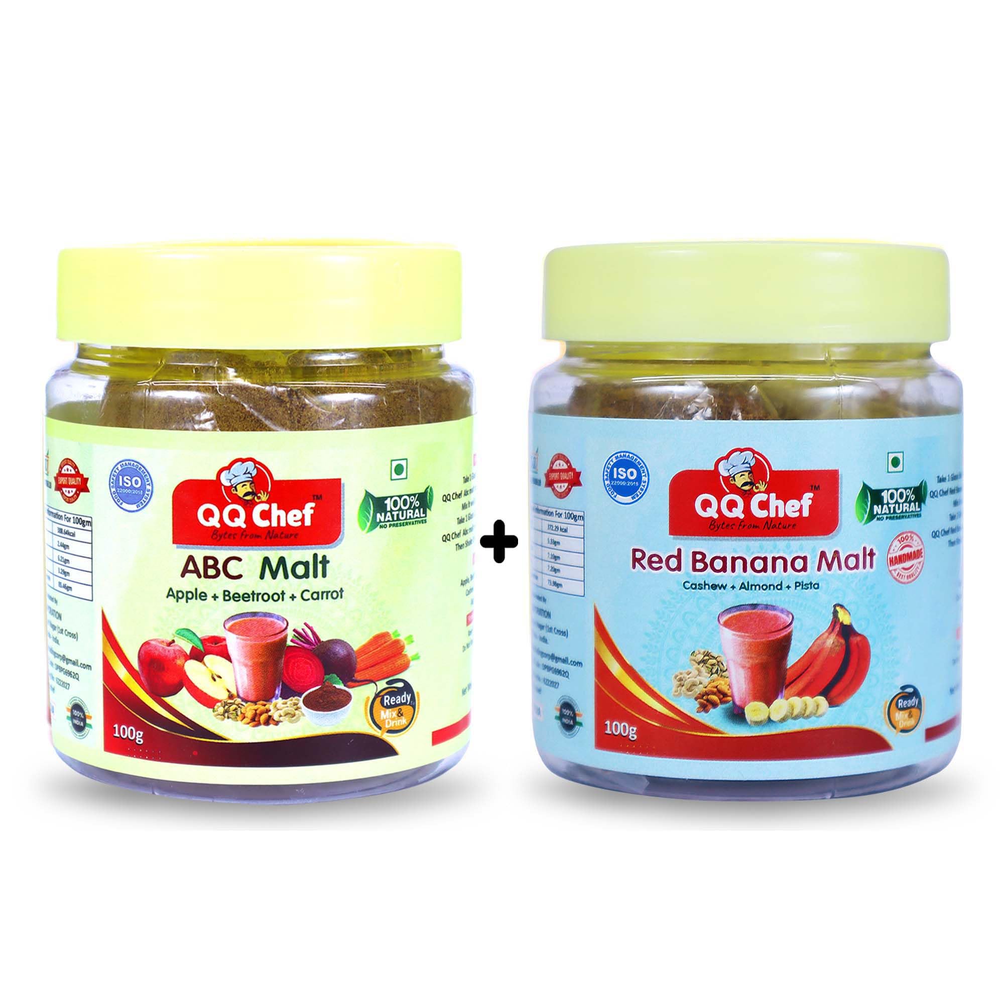 QQChef ABC Malt & Red Banana Malt Natural Drink combo for Kids, Adults, Elders, Natural & Homemade (100gm x 2 Pcs) (B0CYX5CPYK) Amazon Price History, Amazon Price Tracker