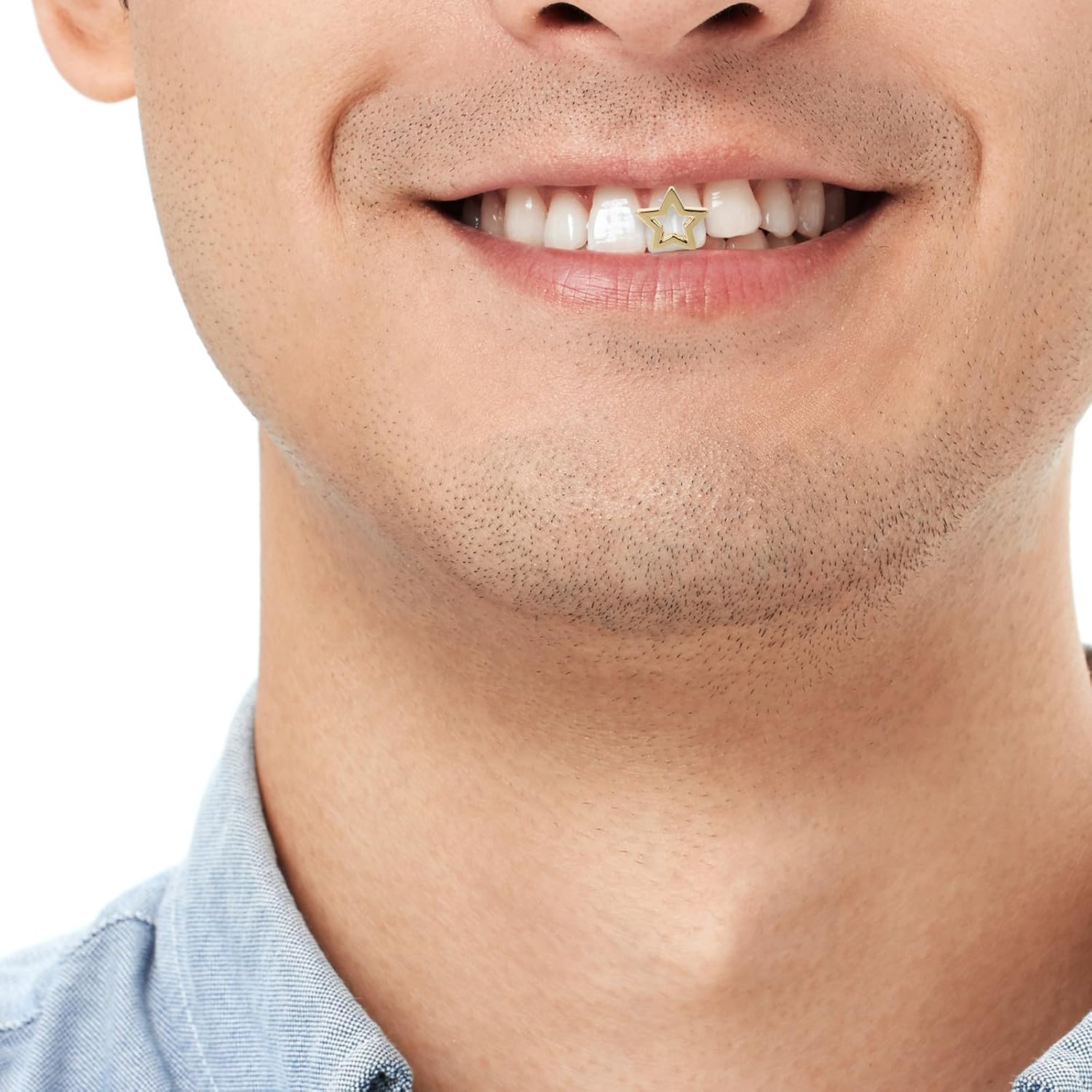 Hip Hop Grill Teeth Caps for Men and Women with Star Zircon Design, Copper Material, Universal Fit, Reusable Bling Mouth Accessory for Music Festivals and Costume Jewelry image 5