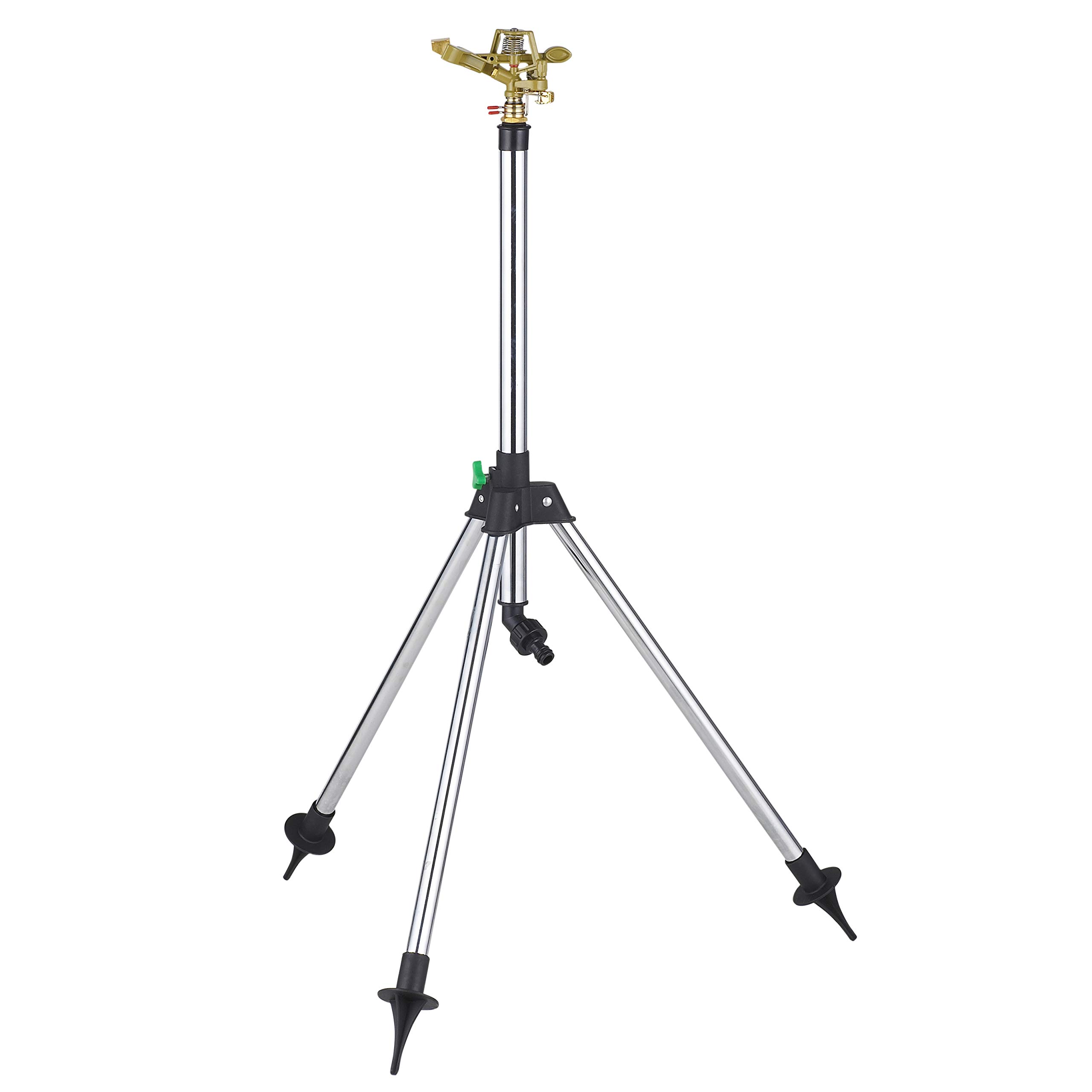 Bambelaa! Aspersor de césped para jardín, aspersor circular, aspersor de impulso, aspersor de jardín, grandes superficies de metal, 1/2 pulgadas