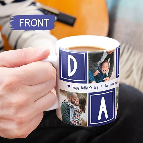 Miniatura 28 de Tazas de café personalizadas con foto familiar, tazas de collage de fotos personalizadas, regalo de la familia lo es todo, 11 onzas Taza Family Is