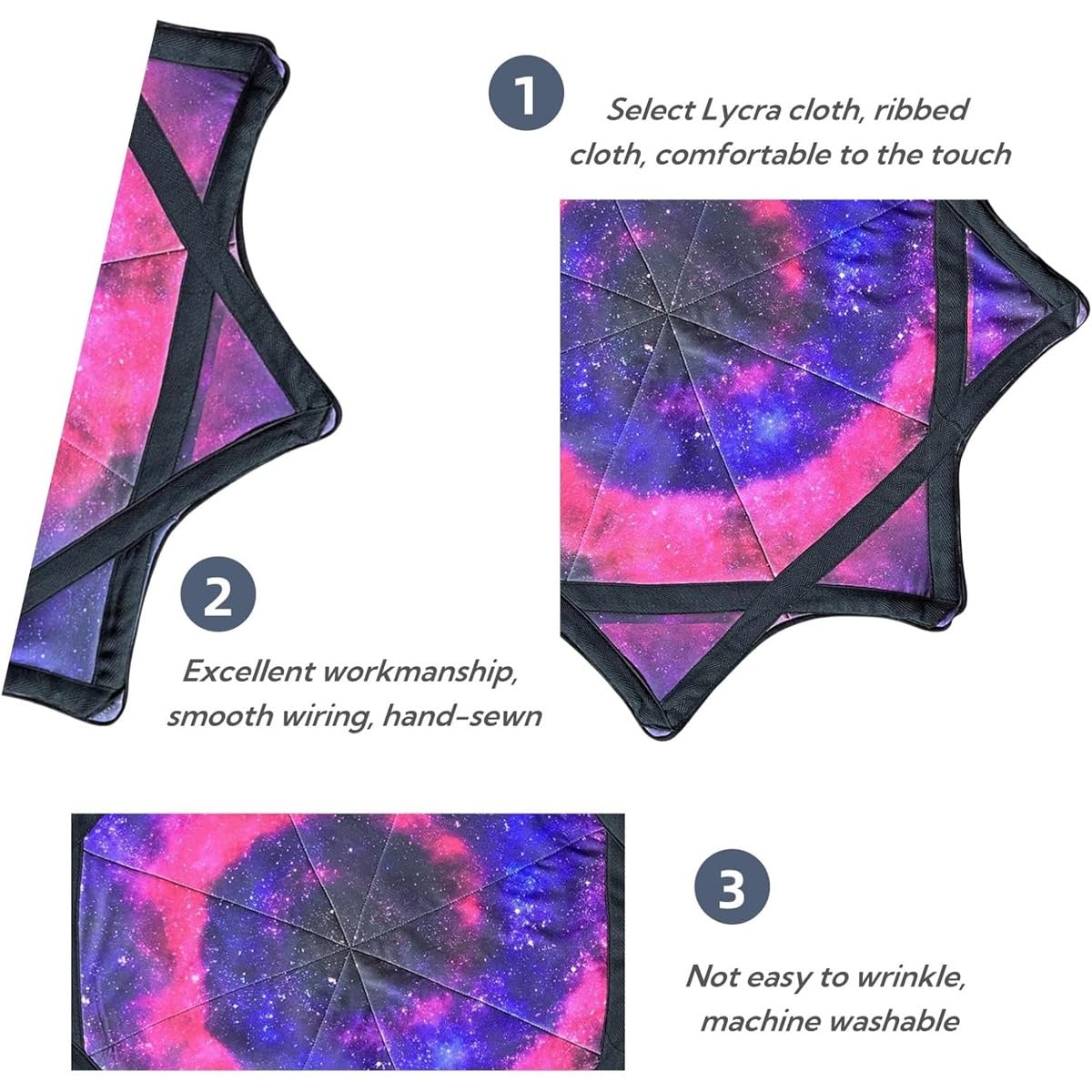 Homtrator Tissu Rotatif Flowstar For Débutants, 62cm, Tissu Rotatif Flow Star, Facile à Tourner, Imprimé Sur Les Côtés, Jouet De Jonglage Rotatif Du Bout Des Doigts, Durable, Amusant Et Stimulant