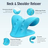 Vista 3 de Estirador de cuello para alivio del dolor, dispositivo de tracción cervical para relajación de cuello y hombros, almohada para relajación muscular